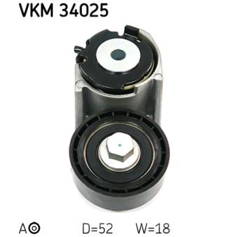 Poulie-tendeur, courroie trapézoïdale à nervures SKF OEM 1131255