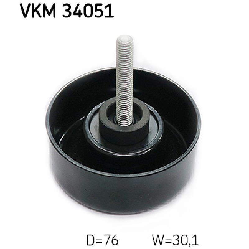 Poulie renvoi/transmission, courroie trapézoïdale à nervures SKF VKM 34051 - Visuel 2