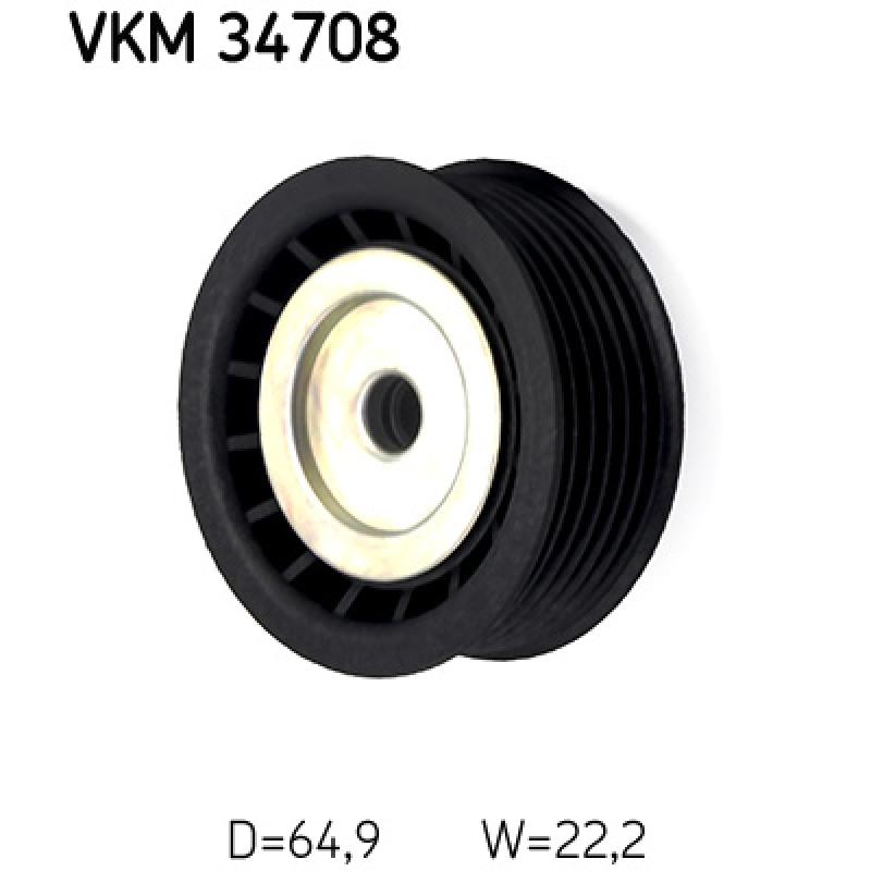 Poulie renvoi/transmission, courroie trapézoïdale à nervures SKF VKM 34708 - Visuel 2