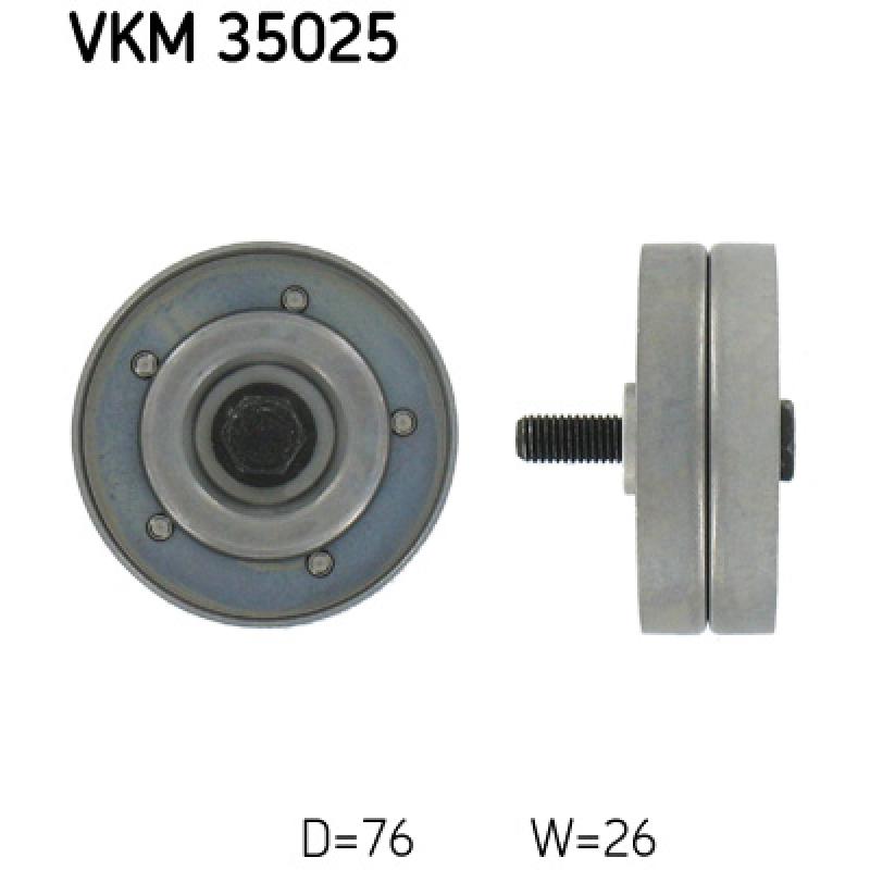 Poulie renvoi/transmission, courroie trapézoïdale à nervures SKF VKM 35025 - Visuel 1
