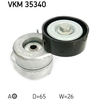 Poulie-tendeur, courroie trapézoïdale à nervures SKF VKM 35340 pour OPEL ASTRA 1.3 CDTI - 95cv