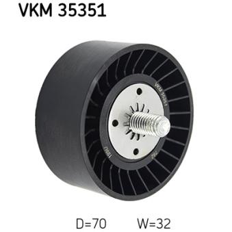 Poulie renvoi/transmission, courroie trapézoïdale à nervures SKF [VKM 35351]
