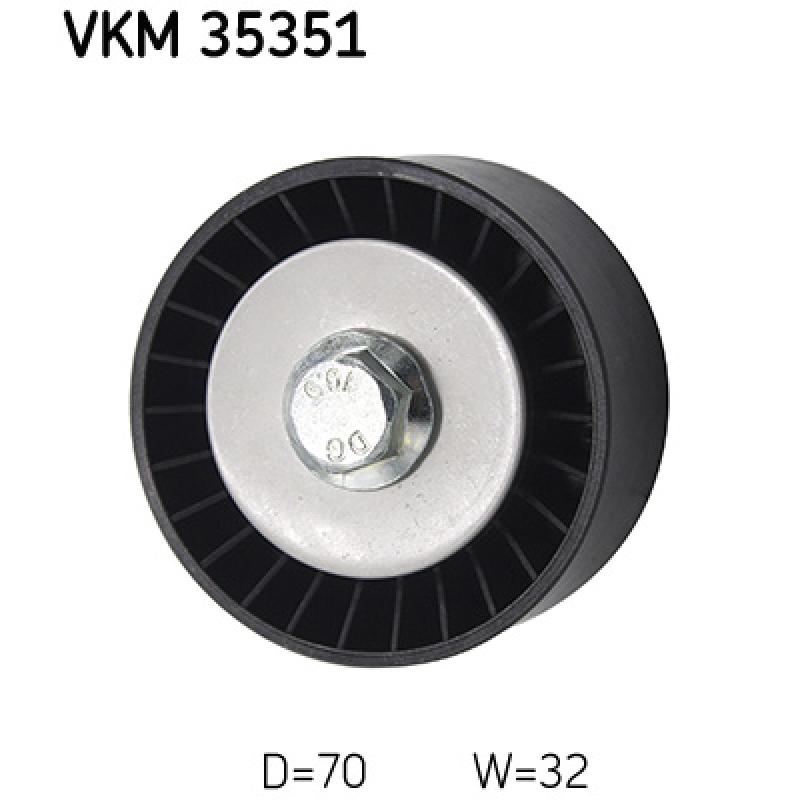 Poulie renvoi/transmission, courroie trapézoïdale à nervures SKF VKM 35351 - Visuel 1