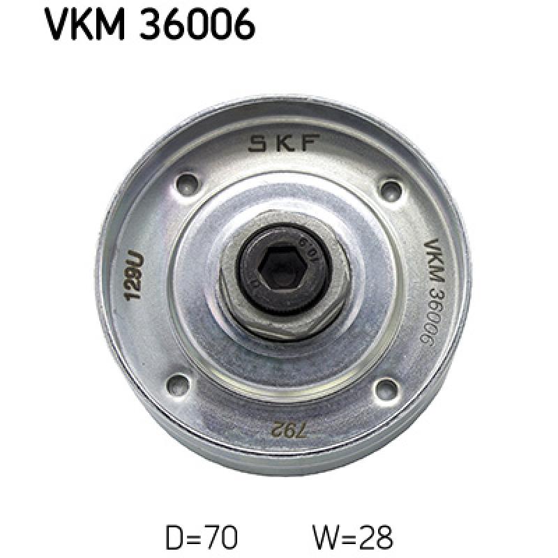 Poulie renvoi/transmission, courroie trapézoïdale à nervures SKF VKM 36006 - Visuel 1