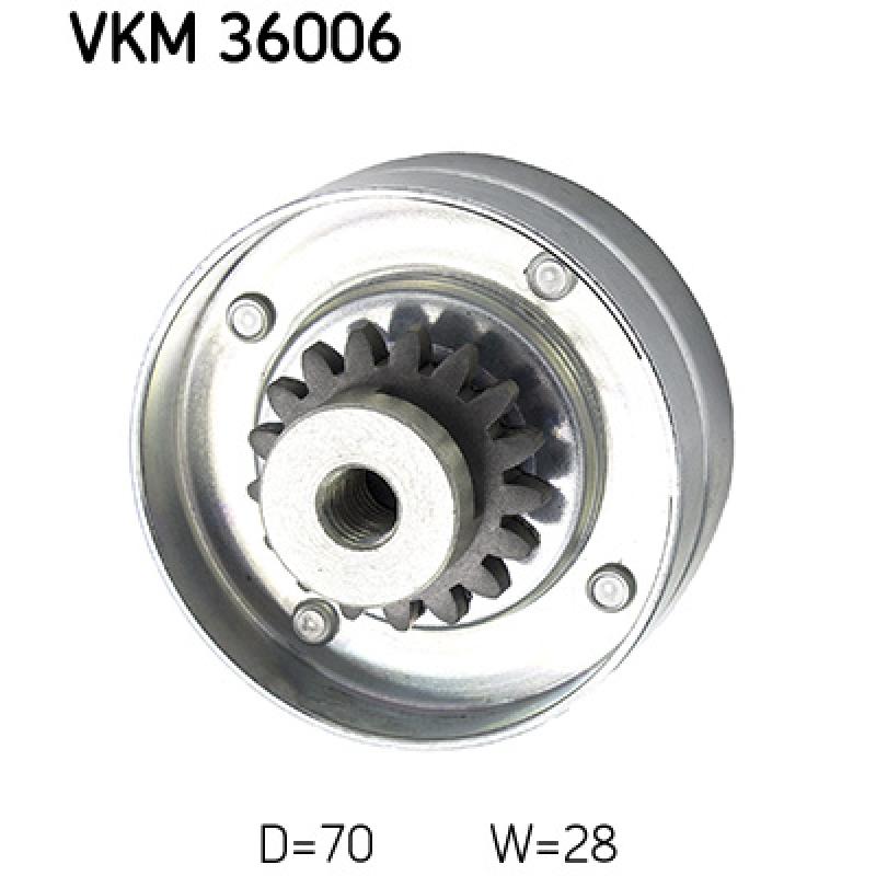 Poulie renvoi/transmission, courroie trapézoïdale à nervures SKF VKM 36006 - Visuel 2