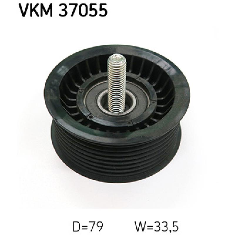 Poulie renvoi/transmission, courroie trapézoïdale à nervures SKF VKM 37055 - Visuel 2
