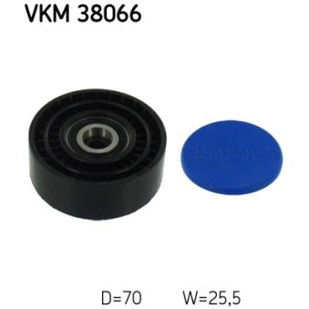 Poulie renvoi/transmission, courroie trapézoïdale à nervures SKF VKM 38066 pour BMW Série 3 E 200 T Kompressor - 163cv