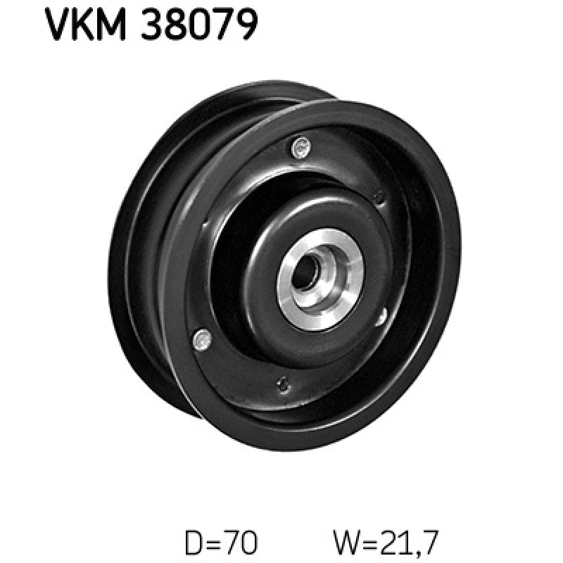 Poulie renvoi/transmission, courroie trapézoïdale à nervures SKF VKM 38079 - Visuel 1