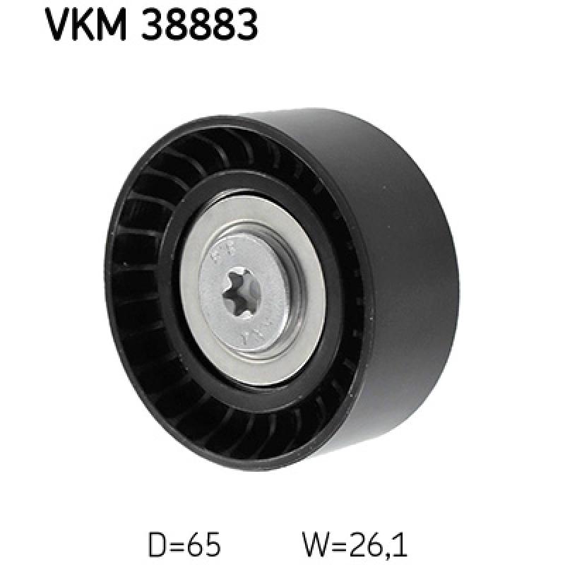 Poulie renvoi/transmission, courroie trapézoïdale à nervures SKF VKM 38883 - Visuel 1