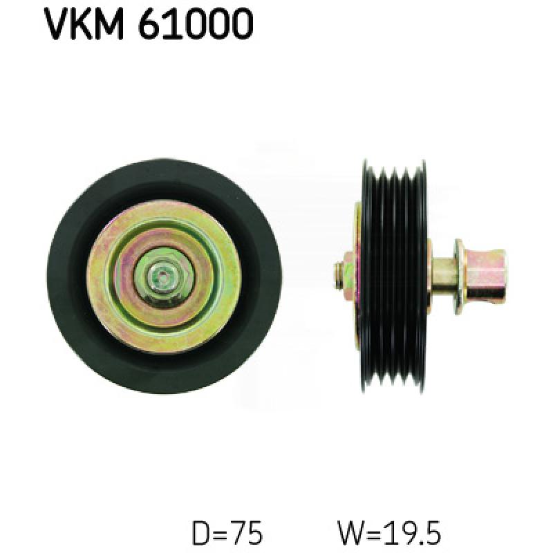 Poulie renvoi/transmission, courroie trapézoïdale à nervures SKF VKM 61000 - Visuel 1