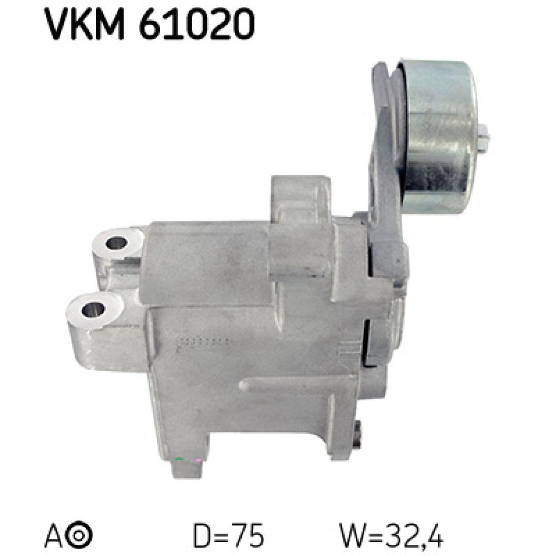 Poulie-tendeur, courroie trapézoïdale à nervures SKF VKM 61020 - Visuel 2