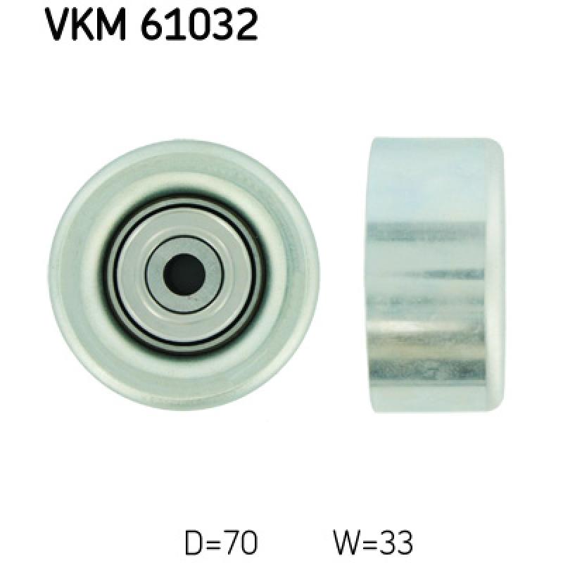 Poulie renvoi/transmission, courroie trapézoïdale à nervures SKF VKM 61032 - Visuel 1