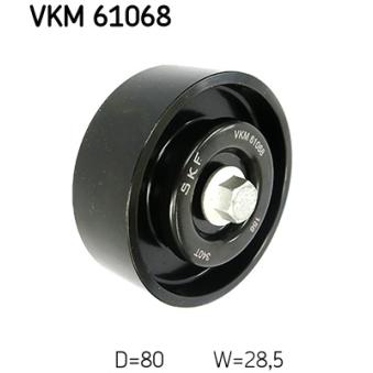 Poulie renvoi/transmission, courroie trapézoïdale à nervures SKF [VKM 61068]