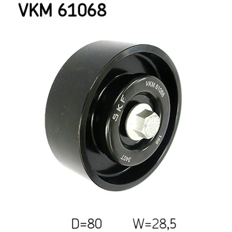 Poulie renvoi/transmission, courroie trapézoïdale à nervures SKF VKM 61068 - Visuel 1