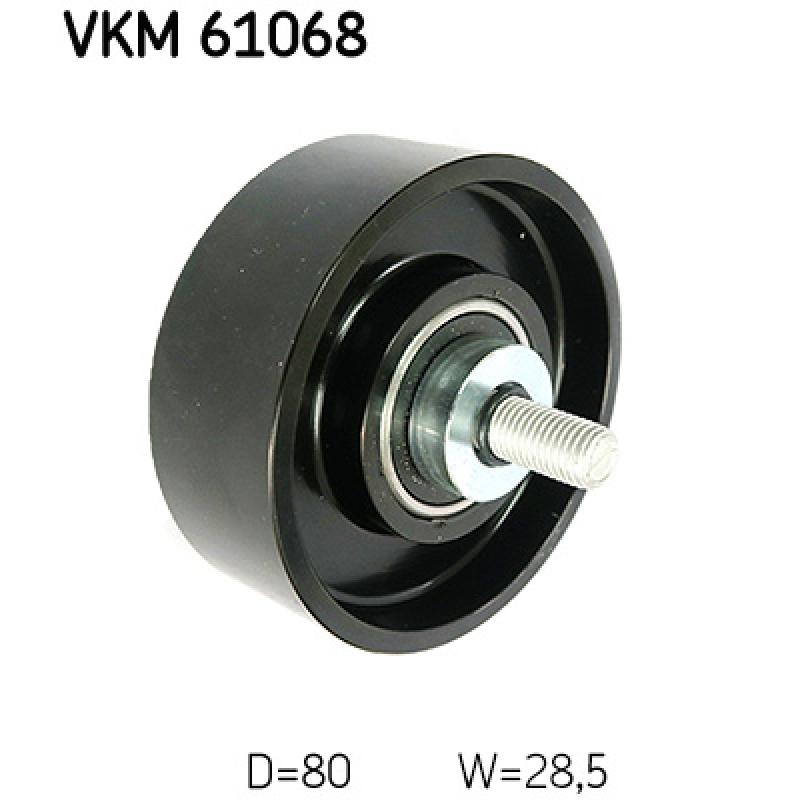 Poulie renvoi/transmission, courroie trapézoïdale à nervures SKF VKM 61068 - Visuel 2