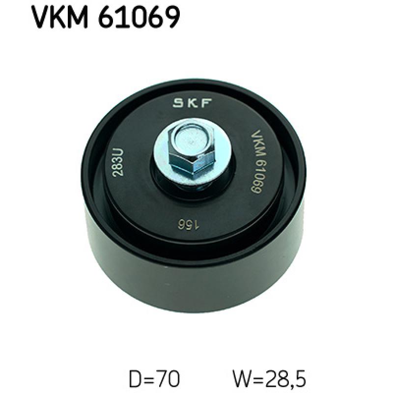 Poulie renvoi/transmission, courroie trapézoïdale à nervures SKF VKM 61069 - Visuel 1