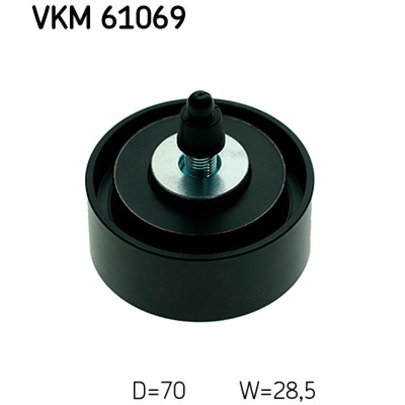 Poulie renvoi/transmission, courroie trapézoïdale à nervures SKF VKM 61069 - Visuel 2