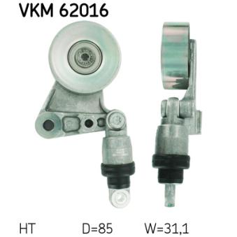 Poulie-tendeur, courroie trapézoïdale à nervures SKF [VKM 62016]