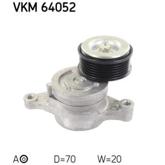 Poulie-tendeur, courroie trapézoïdale à nervures SKF VKM 64052 pour MAZDA 2 1.3 - 75cv