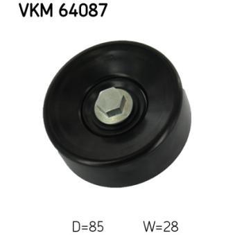 Poulie renvoi/transmission, courroie trapézoïdale à nervures SKF VKM 64087 pour KIA PRO CEED 1.4 MPI - 101cv
