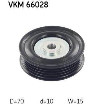 Poulie renvoi/transmission, courroie trapézoïdale à nervures SKF VKM 66028 pour OPEL AGILA 1.0 - 65cv