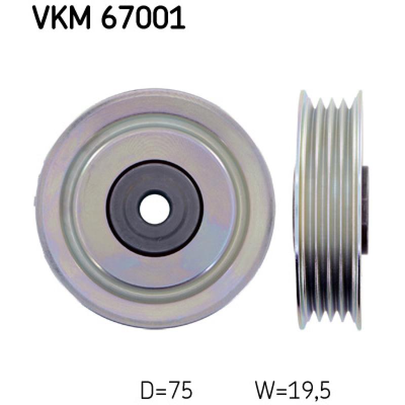 Poulie renvoi/transmission, courroie trapézoïdale à nervures SKF VKM 67001 - Visuel 1