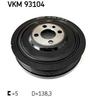 Poulie, vilebrequin SKF VKM 93104 pour VOLKSWAGEN CRAFTER 2.0 TDI - 140cv