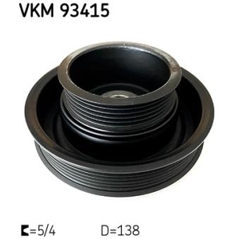 Poulie, vilebrequin SKF VKM 93415 pour FORD FOCUS 1.4 16V - 75cv