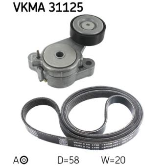 Jeu de courroies trapézoïdales à nervures SKF OEM 03C145299M