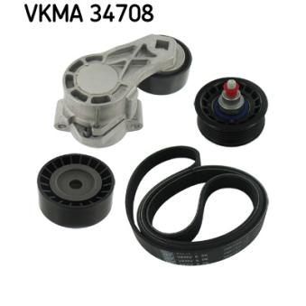 Jeu de courroies trapézoïdales à nervures SKF VKMA 34708 pour FORD TRANSIT 2.2 TDCi - 155cv