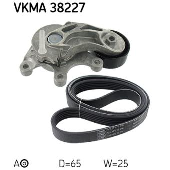 Jeu de courroies trapézoïdales à nervures SKF VKMA 38227 pour RENAULT KANGOO 320 i Efficient Dynamics - 170cv