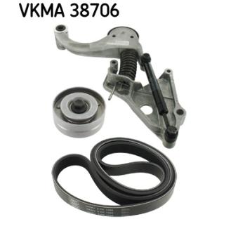 Jeu de courroies trapézoïdales à nervures SKF VKMA 38706 pour FORD TRANSIT Cooper S - 170cv