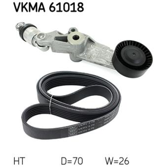 Jeu de courroies trapézoïdales à nervures SKF VKMA 61018 pour MINI MINI CLUBVAN 1.6 VVT-i - 110cv