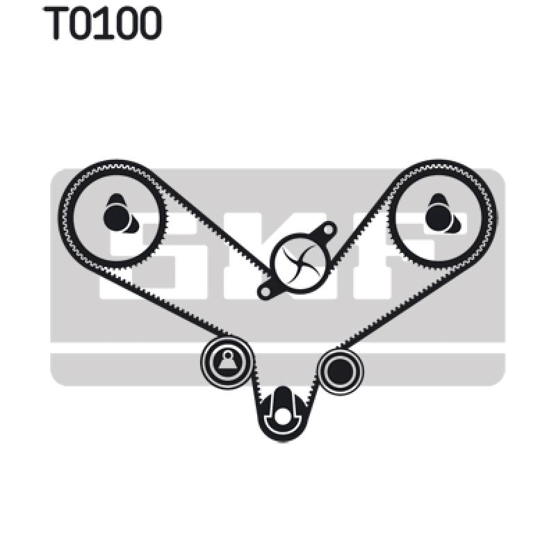 Pompe à eau + kit de courroie de distribution SKF VKMC 01201 - Visuel 1