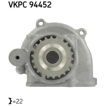 Pompe à eau SKF VKPC 94452 pour OPEL OMEGA E2200 D - 71cv