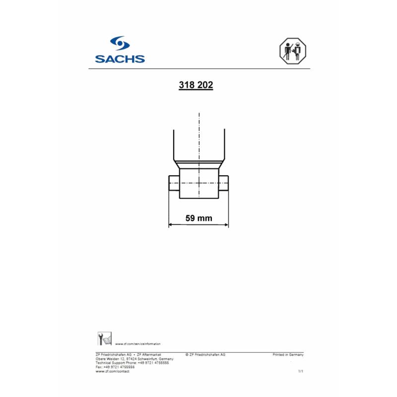 Jeu de 2 amortisseurs arrière SACHS 318 202 - Visuel 1