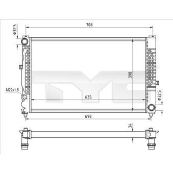 Radiateur, refroidissement du moteur TYC OEM 4B0121251K Radiateur, refroidissement du moteur TYC OEM 4B0121251K