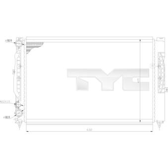 Radiateur, refroidissement du moteur TYC OEM 8D0121251P