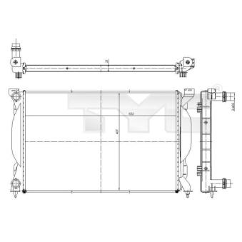 Radiateur, refroidissement du moteur TYC OEM 8E0121251A