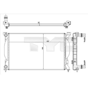 Radiateur, refroidissement du moteur TYC OEM 8E0121251A