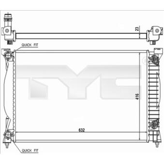 Radiateur, refroidissement du moteur TYC OEM 8E0121251L