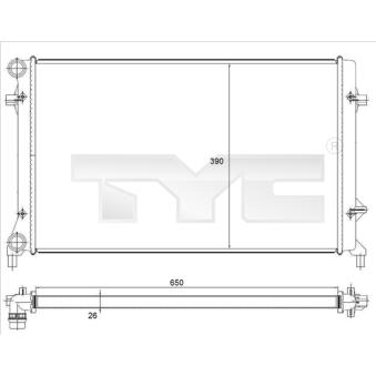 Radiateur, refroidissement du moteur TYC OEM 1K0121253AC