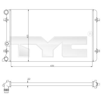 Radiateur, refroidissement du moteur TYC OEM 1J0121253S