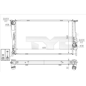 Radiateur, refroidissement du moteur TYC OEM 17117794488