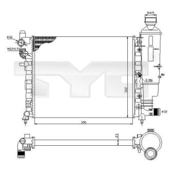 Radiateur, refroidissement du moteur TYC OEM 1331S8