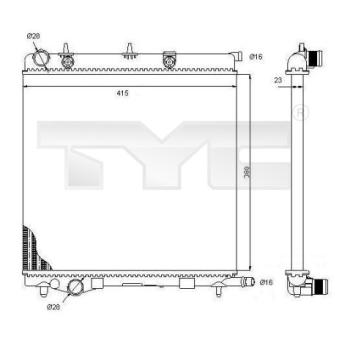 Radiateur, refroidissement du moteur TYC OEM 133395
