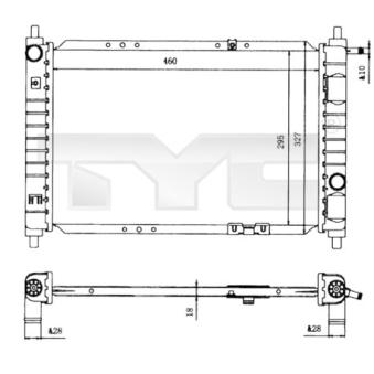 Radiateur, refroidissement du moteur TYC OEM 96314162