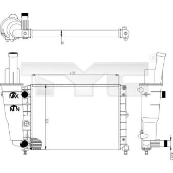 Radiateur, refroidissement du moteur TYC OEM 46465015