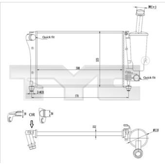 Radiateur, refroidissement du moteur TYC OEM 51773190