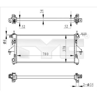 Radiateur, refroidissement du moteur TYC OEM 1330S3